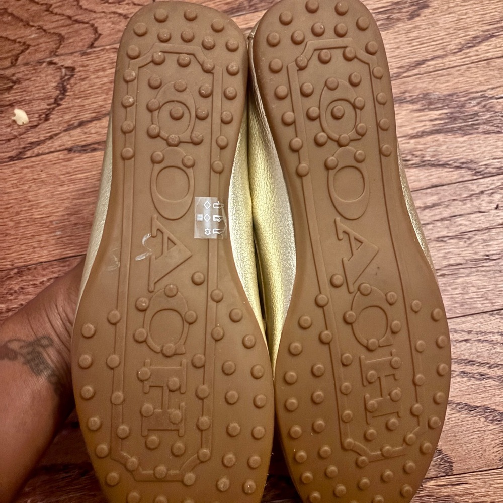 Coach Metallic Gold Penny Loafers - Women's - Picture 5 of 9